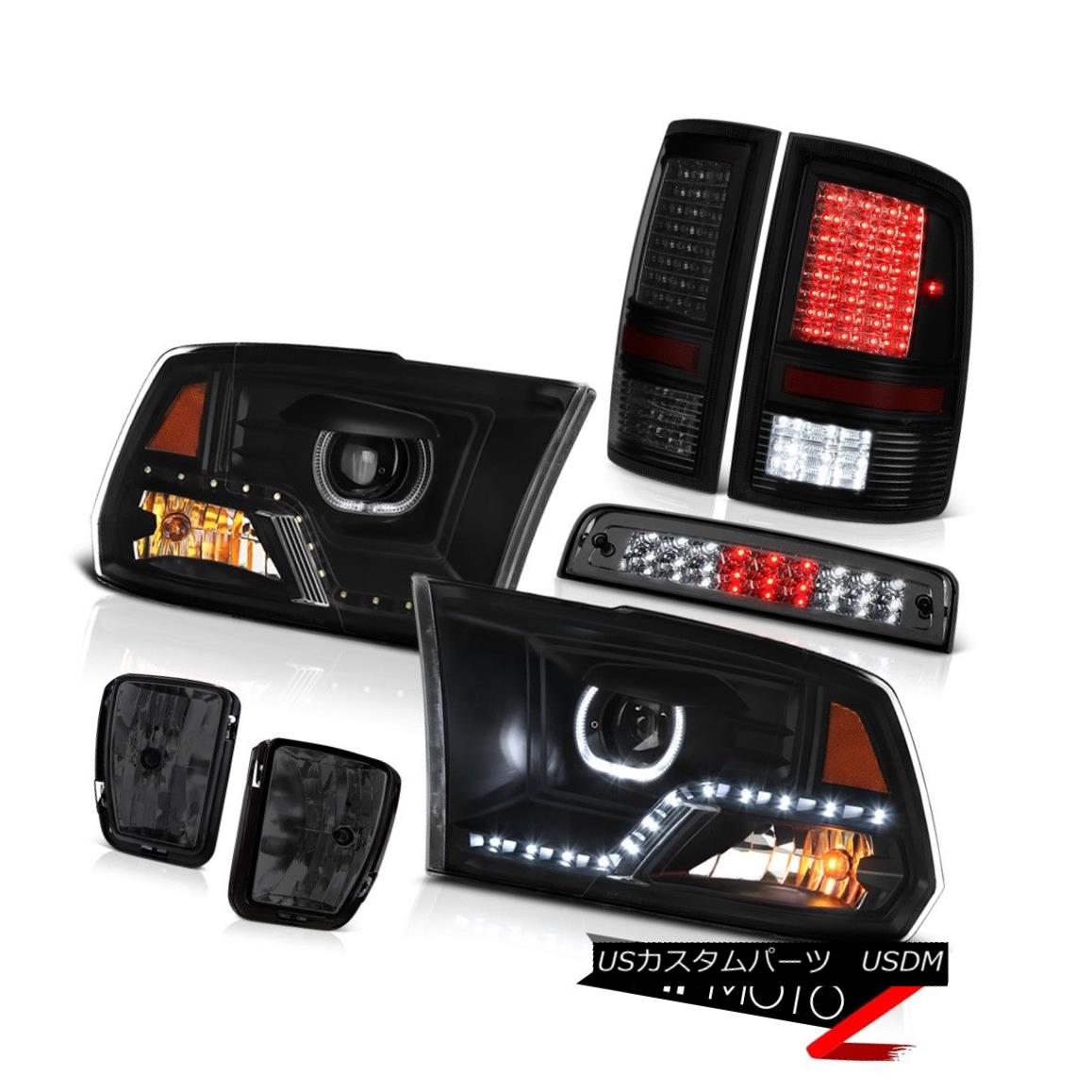 テールライト 13-18 RAM 1500 DRL Headlamps Fog Light Dark Tinted Tail Lights Brake SET PAIR 13-18 RAM 1500 DRLヘッドランプフォグライトダークテールテールライトブレーキSET PAIR 【並行輸入品】｜カスタムパーツ WORLD倉庫
