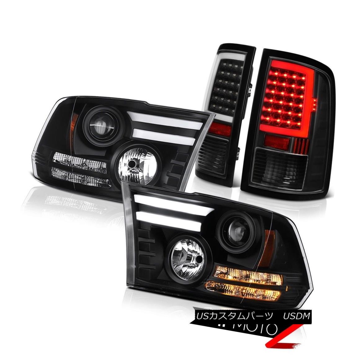 テールライト 09-16 17 18 Dodge RAM 3500 Infinity Black Fiber Optic Tail Lamp DRL Head Light 09-16 17 18 Dodge RAM 3500 Infinity黒光ファイバーテールランプDRLヘッドライト 【並行輸入品】