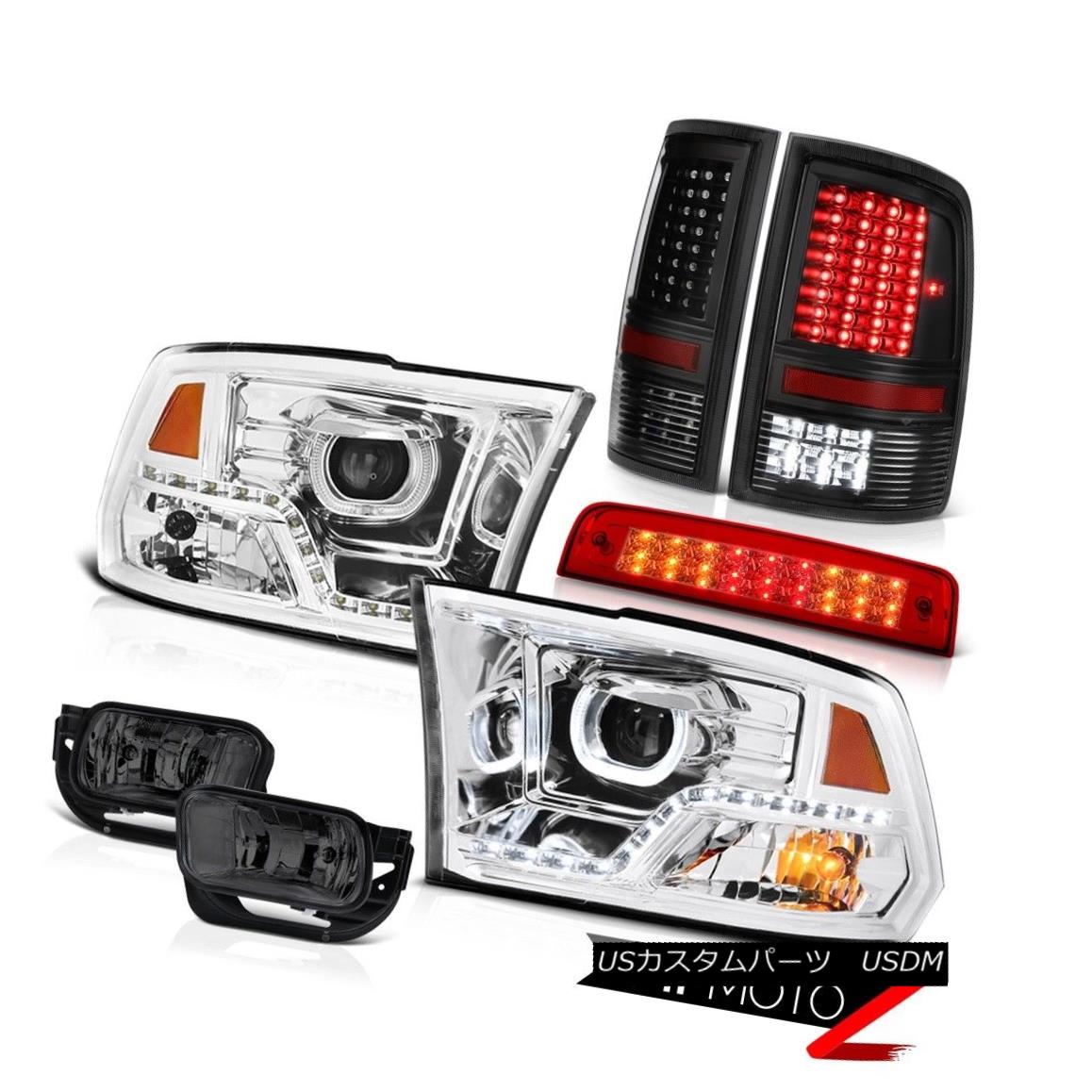 テールライト 09-16 17 18 Dodge RAM 3500 Clear Chrome Headlights 3rd Brake Light Tail Lamp Fog 09-16 17 18ダッジRAM 3500クリアクロームヘッドライト第3ブレーキライトテールランプフォグ 【並行輸入品】