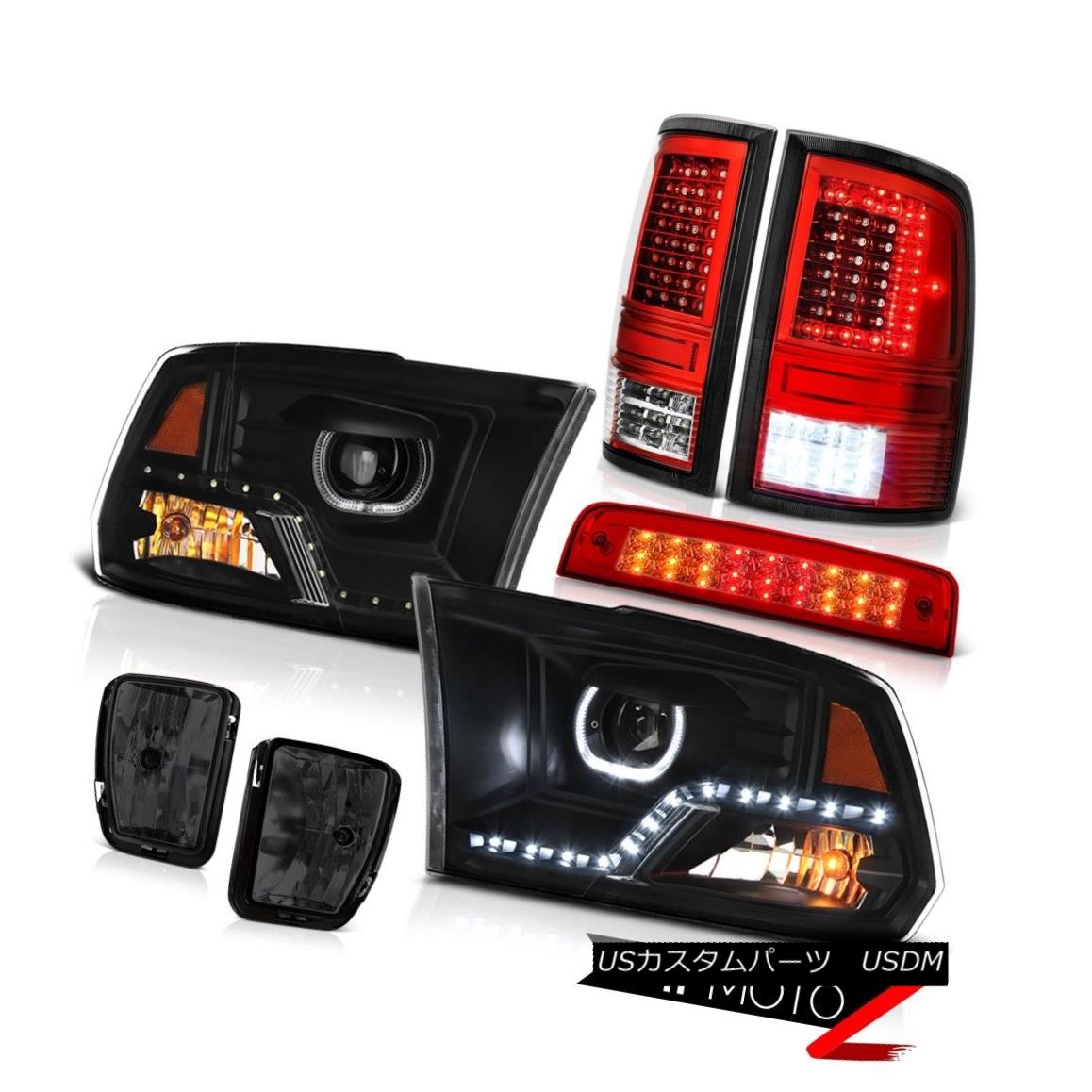 テールライト 13-18 RAM 1500 Red Tail Lights Black DRL Head Light Brake Fog Light Assembly SET 13-18 RAM 1500レッドテールライトブラックDRLヘッドライトブレーキフォグライトアセンブリSET 【並行輸入品】