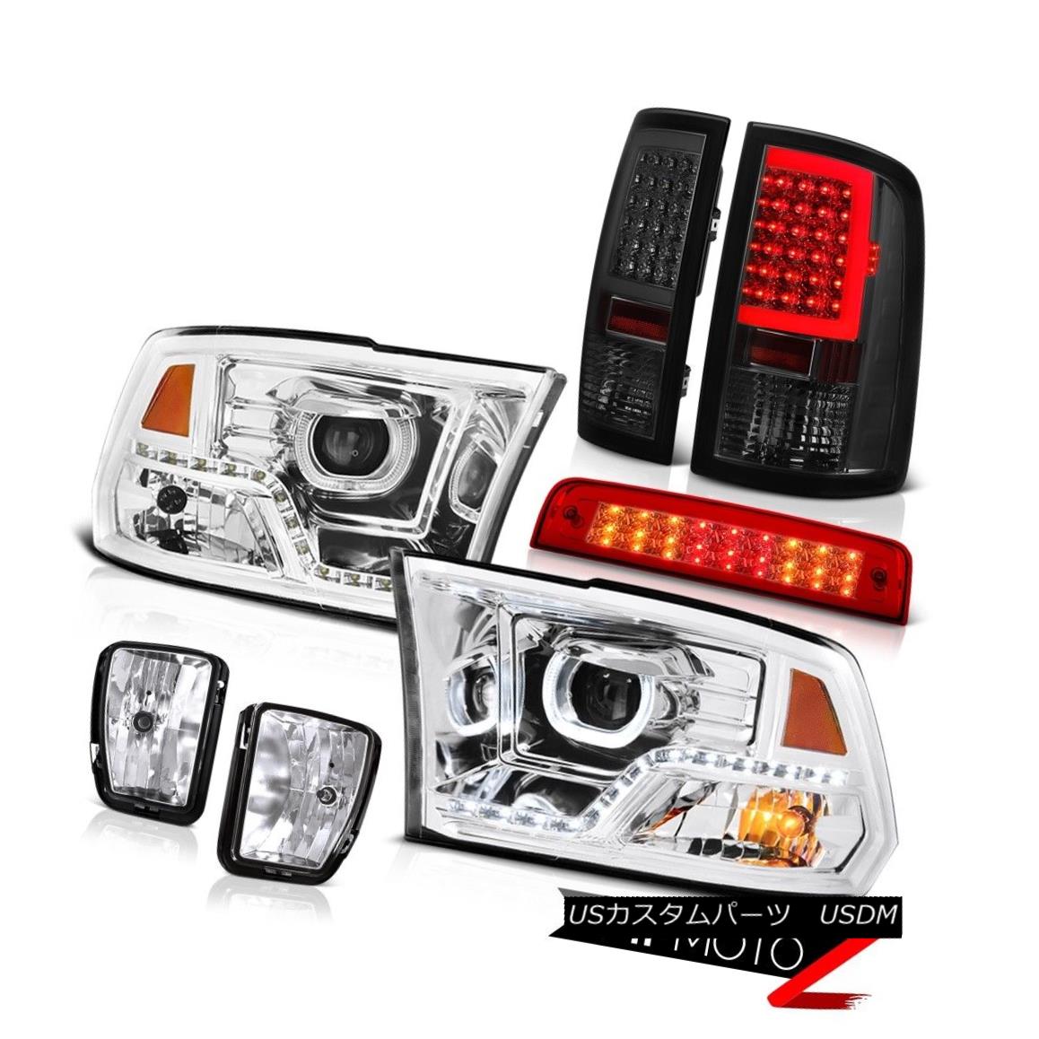 テールライト 2013-2018 RAM 1500 Rosso Red 3rd Brake Light Fog Smokey Tail Lamp Headlamps SET 2013-2018 RAM 1500ロッソレッド第3ブレーキライトフォグスモーキーテールランプヘッドランプSET 【並行輸入品】
