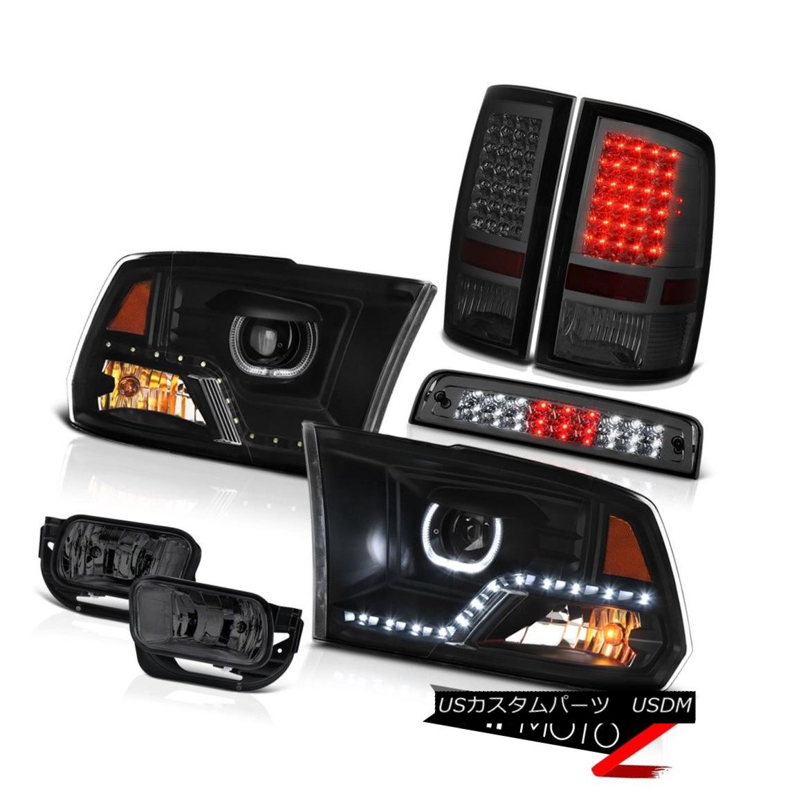 テールライト 09-13 Dodge RAM 1500 Truck Black HeadLight Driving Lamp Brake Tail Lamp Assembly 09-13ダッジRAM1500トラックブラックヘッドランプ駆動ランプブレーキテールランプアセンブリ 【並行輸入品】