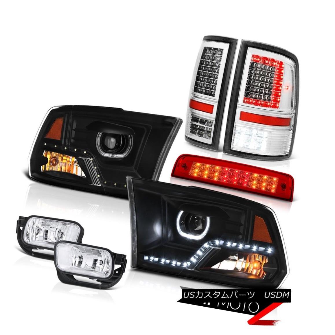 テールライト 09 10 11-18 Dodge RAM 3500 Tail Lamp Black DRL Head Light Brake Lights Fog PAIR 09 10 11-18ダッジRAM 3500テールランプブラックDRLヘッドライトブレーキライトフォグPAIR 【並行輸入品】