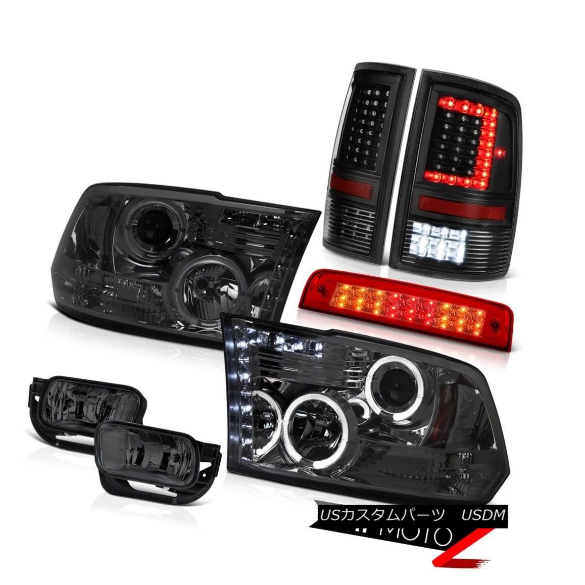 テールライト 2009-2013 Dodge RAM 1500 Tail Lamp Red Brake Lights Smokey Fog Head Light PAIR 2009-2013ダッジRAM 1500テールランプレッドブレーキライトスモーキーフォグヘッドライトペア 【並行輸入品】