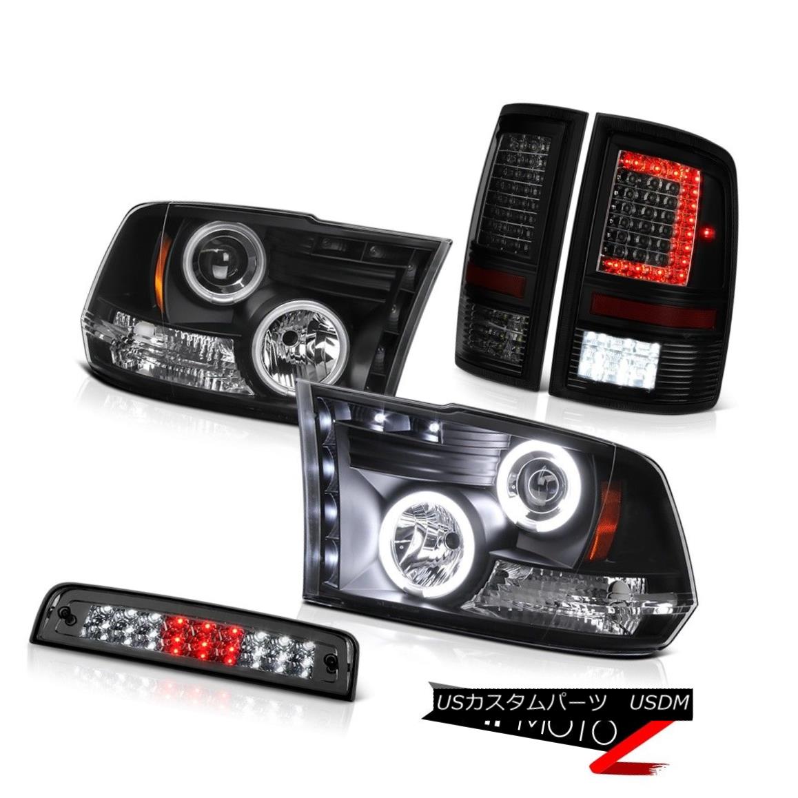 テールライト 09-18 Dodge RAM 1500 3500 Tail Light 3rd Brake Black Head Lamp Assembly SET PAIR 09-18ダッジRAM 1500 3500テールライト第3ブレーキブラックヘッドランプアセンブリSET PAIR 【並行輸入品】