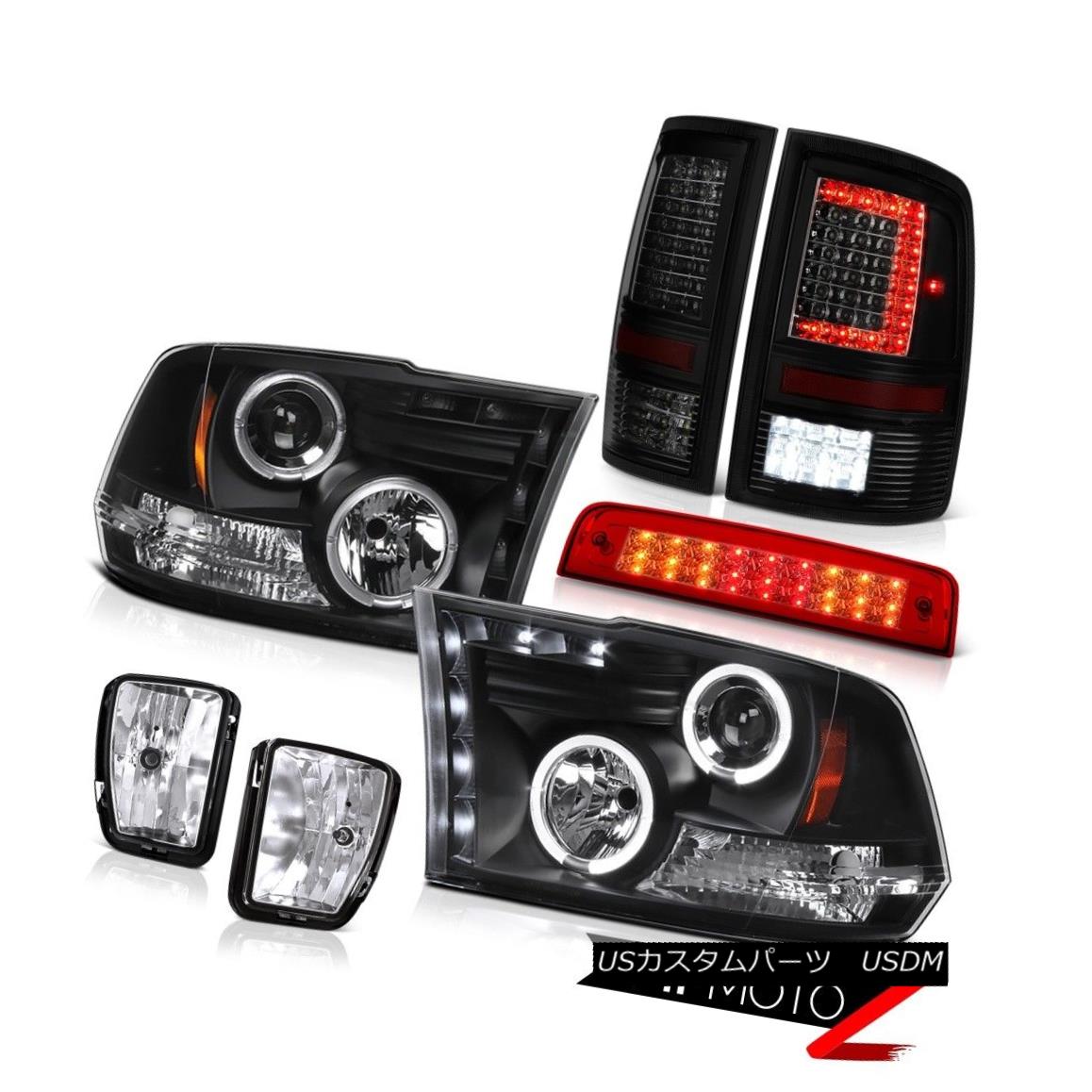 テールライト 2013-2018 RAM 1500 Tail Lamp 3rd Brake Light Fog Black Projector Headlights PAIR 2013-2018 RAM 1500テールランプ第3ブレーキライトフォグブラックプロジェクターヘッドライトペア 【並行輸入品】