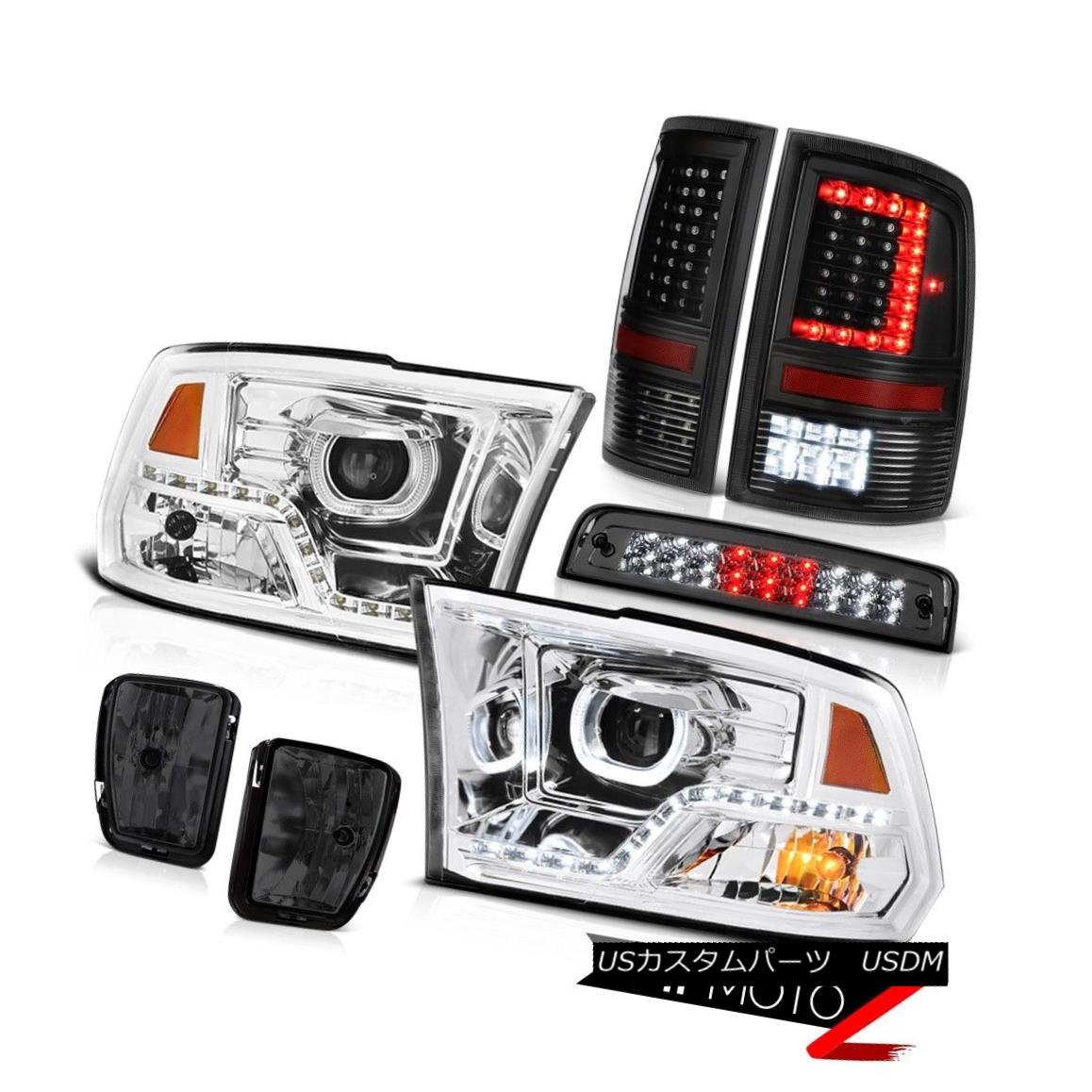 テールライト 2013-2018 Dodge RAM 1500 Black Tail Lamps Headlamps Driving Brake Light Assembly 2013-2018ダッジRAM 1500ブラックテールランプヘッドランプドライビングブレーキライトアセンブリ 【並行輸入品】