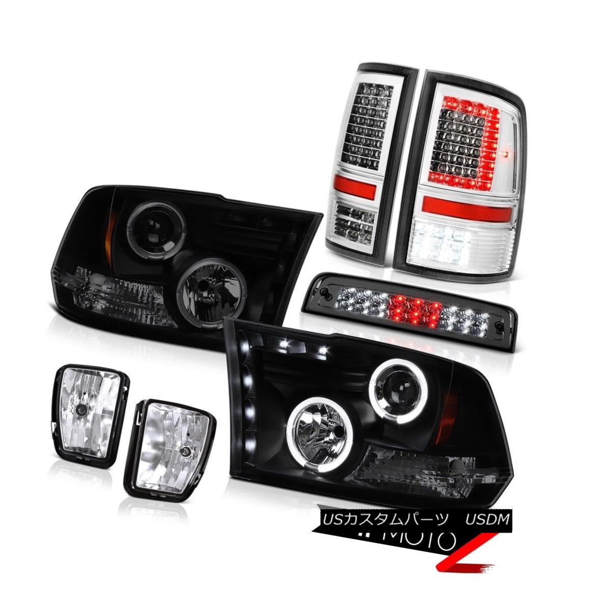 テールライト 2013-2018 Dodge RAM 1500 Chrome Tail Lamps Smoked Brake Light Driving Head Lamps 2013-2018 Dodge RAM 1500クロームテールランプスモークブレーキライトヘッドランプ 【並行輸入品】