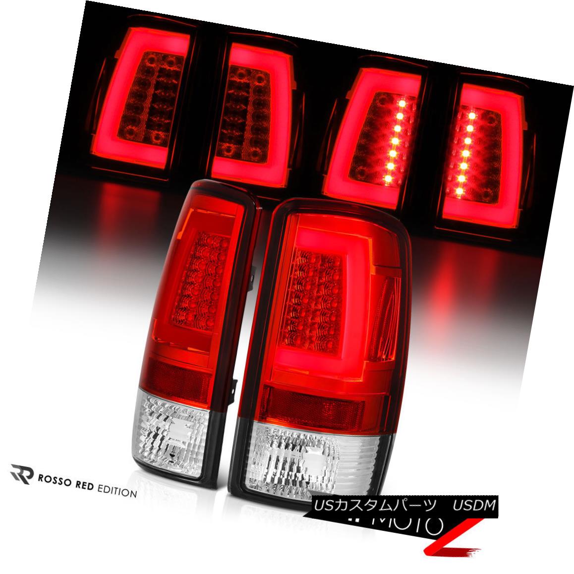 テールライト 00-06 Yukon/Tahoe Chrome Housing Red Lens LED Bar Brake Signal Lamp Tail Light 00-06ユーコン/タホクロームハウジングレッドレンズLEDバーブレーキ信号ランプテールライト 【並行輸入品】