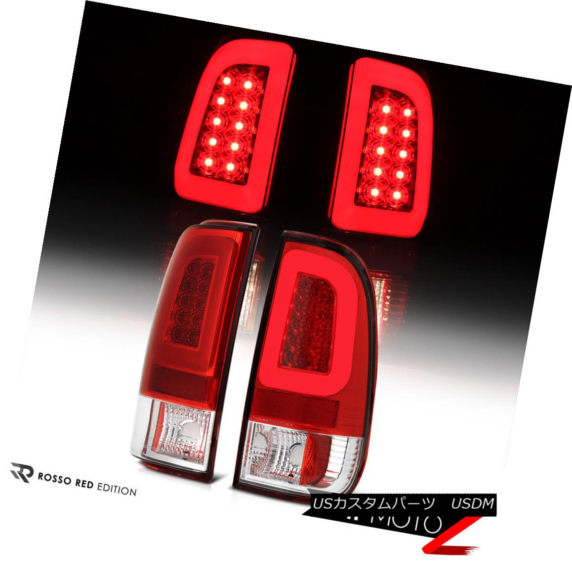 テールライト 97-03 Ford F150 Chrome Housing Red Lens LED Bar Brake Signal Lamp Tail Light 97-03フォードF150クロームハウジングレッドレンズLEDバーブレーキ信号ランプテールライト 【並行輸入品】