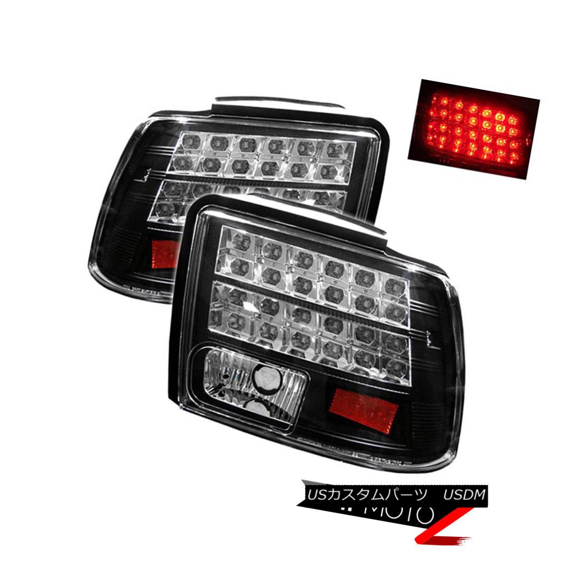 テールライト 1999-2004 Ford Mustang V6 V8 *WoW FACTOR* Black LED Tail Lights Rear Brake Pair 1999-2004フォードマスタングV6 V8 * WOWファクター*ブラックLEDテールライトリアブレーキペア 【並行輸入品】