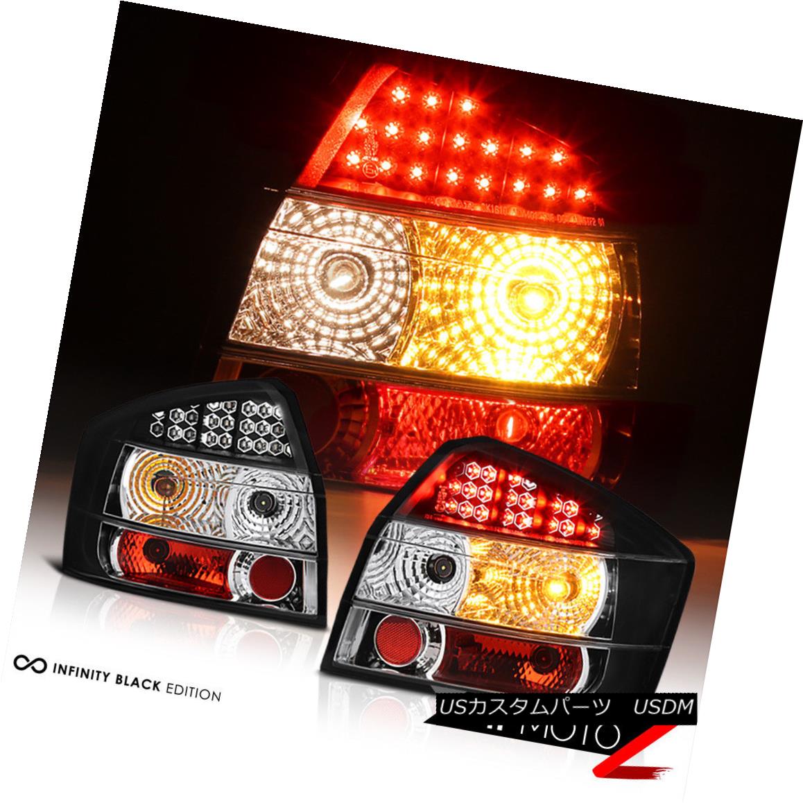 テールライト 02-05 A4 S4 Audi 4DR LH RH LED Tail Lights Black Rear Lamps Brake Pair Sedan 02-05 A4 S4アウディ4DR LH RHテールランプブラックリアライトブレーキペアセダン 【並行輸入品】