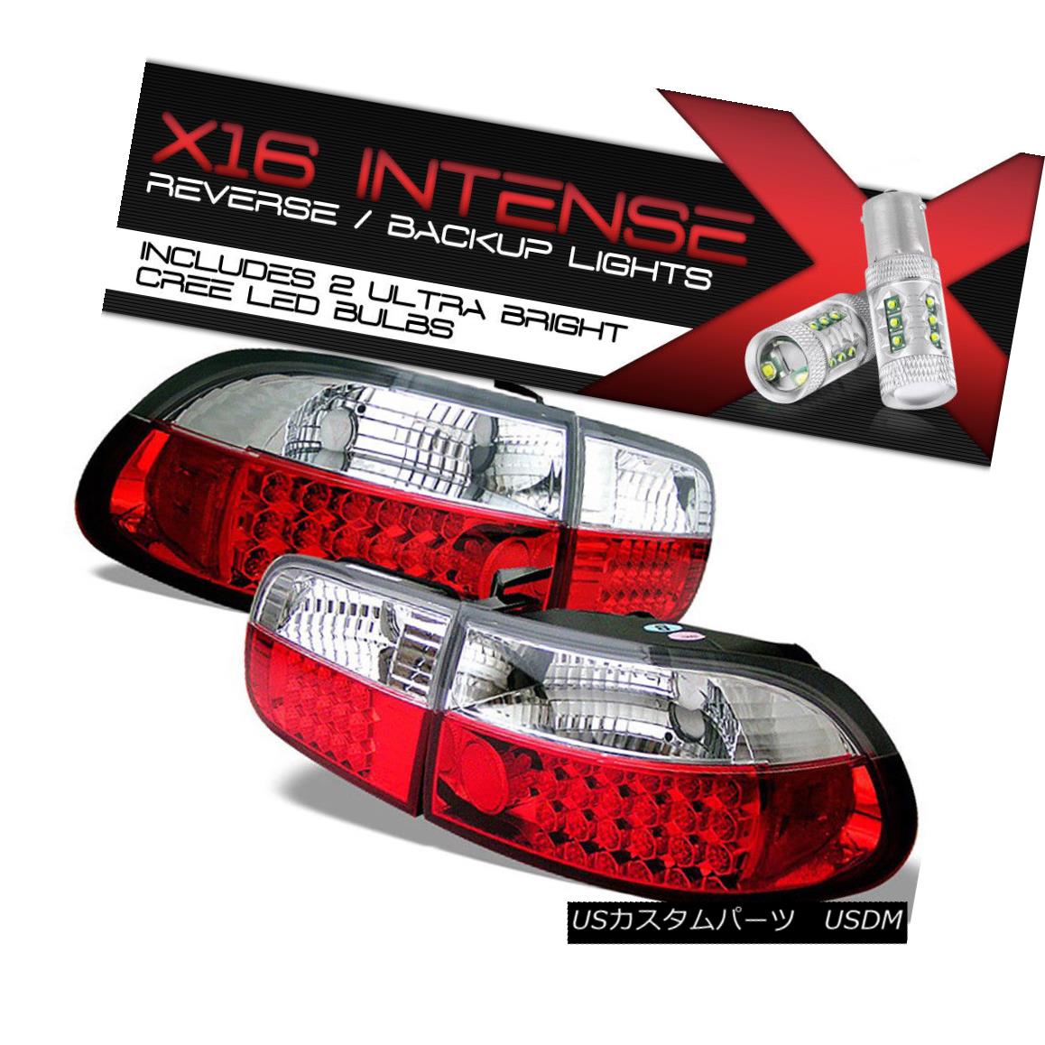 テールライト [HIGH-POWER CREE BACKUP] Tail Light Signal 92-95 CIVIC 2/4DR Super LED Red/Clear [HIGH-POWER CREE BACKUP]テールライト信号92-95 CIVIC 2 / 4DRスーパーLEDレッド/クリア 【並行輸入品】