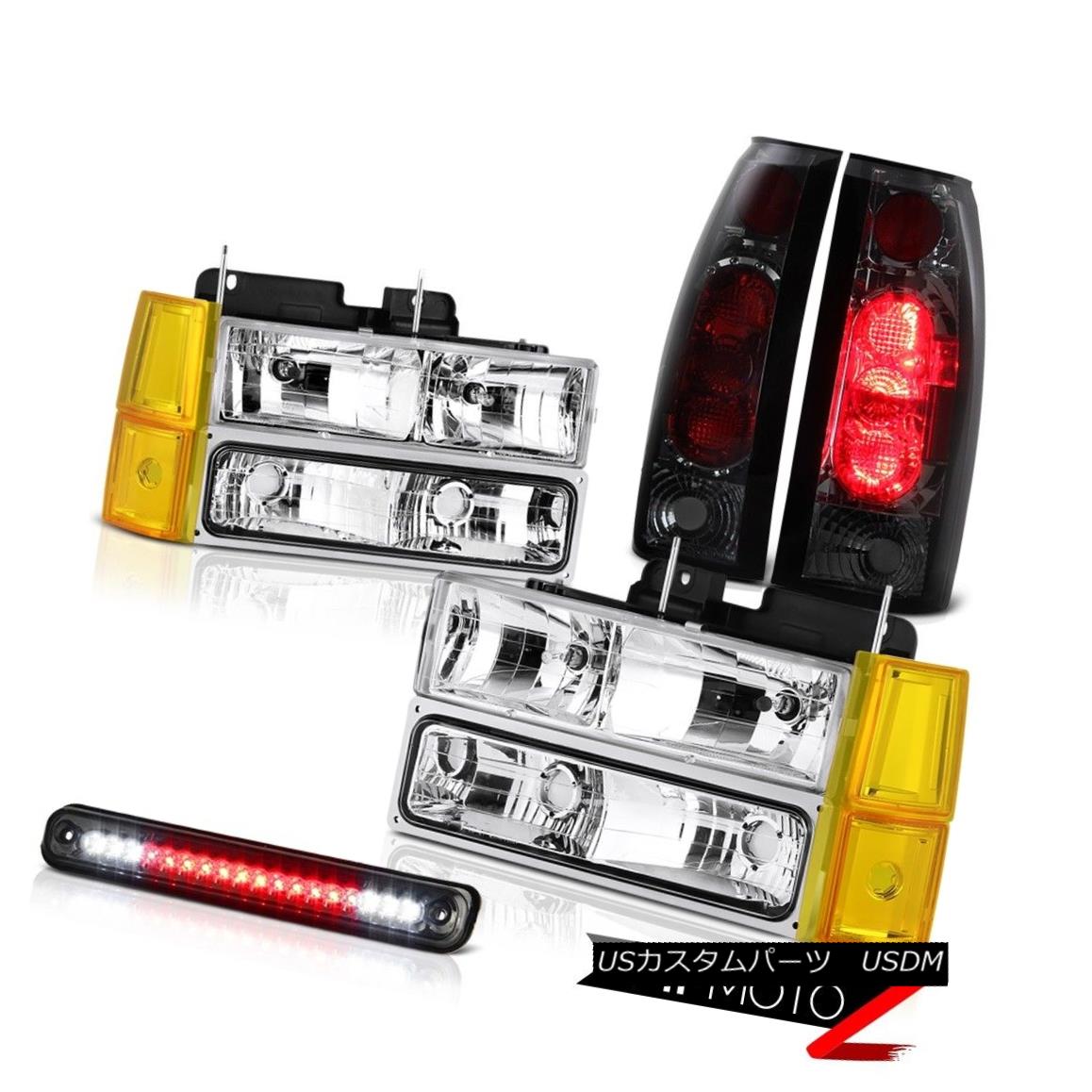 テールライト 94-98 GMC K2500 Headlights Bumper Dark Smoke Roof Brake Lamp Rear Lights Euro 94-98 GMC K2500ヘッドライトバンパーダークスモーク屋根ブレーキランプリアライトユーロ 【並行輸入品】