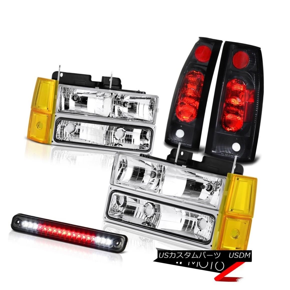 テールライト 1994-1998 GMC C2500 Chrome Headlamps Corner Third Brake Lamp Tail Lamps LED Euro 1994-1998 GMC C2500クロームヘッドランプコーナー第3ブレーキランプテールランプLED 【並行輸入品】