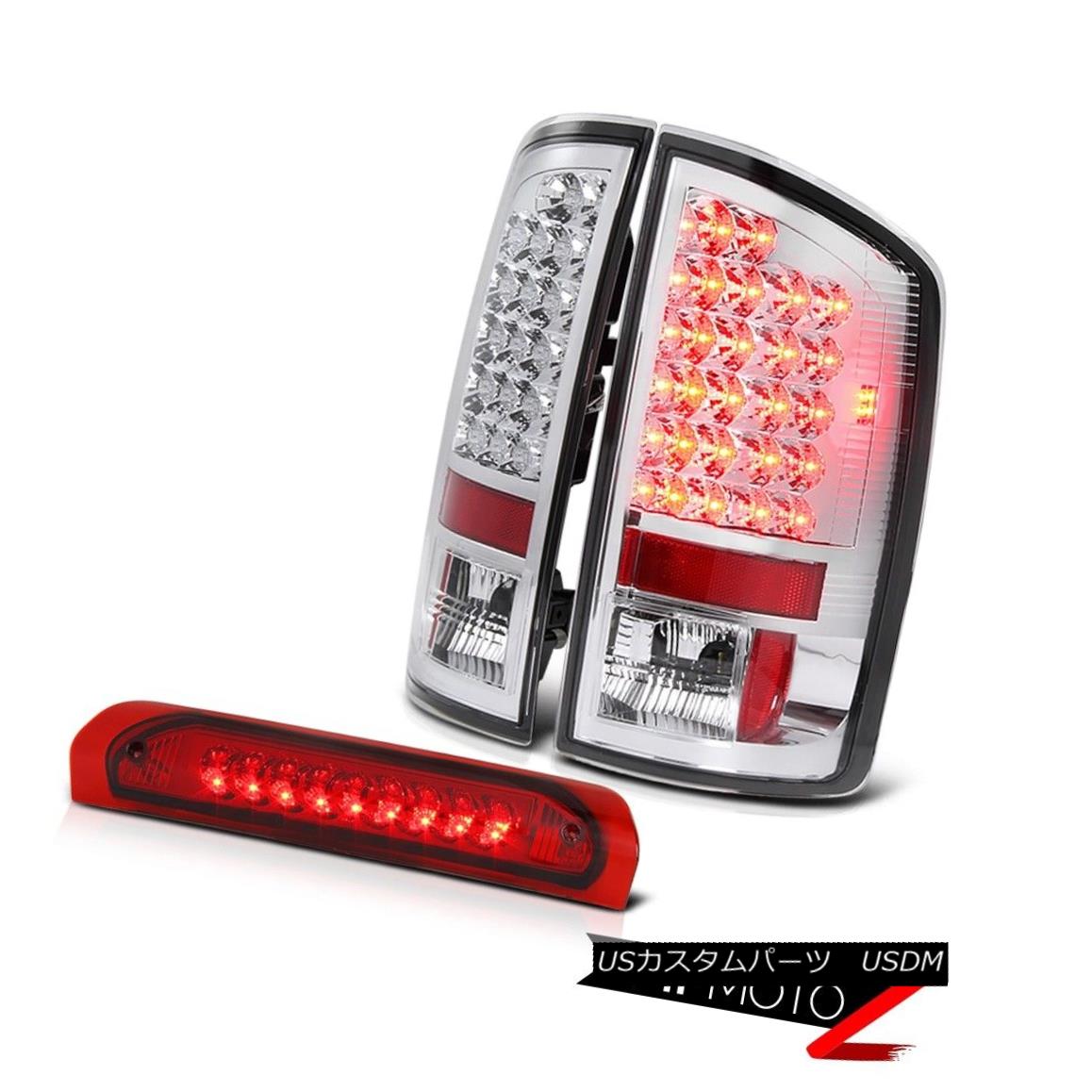テールライト 02-2005 Dodge Ram 1500 Crystal Clear Led Tail Light+Red SMD Rear 3rd Brake Lamps 02-2005ダッジラム1500クリスタルクリアテールライト+レッドSMDリア第3ブレーキランプ 【並行輸入品】