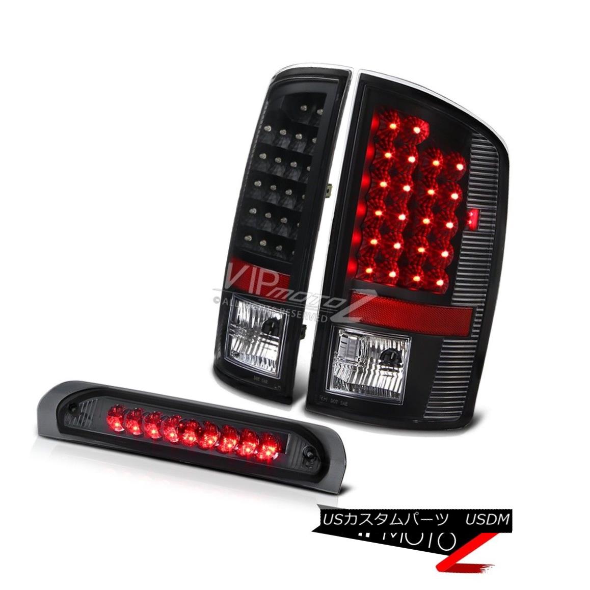 テールライト L+R Black LED Tail Light Assembly+Smoke SMD 3rd Brake Lamp 2007-2008 Dodge RAM L + RブラックLEDテールライトアセンブリ+スモークSMD第3ブレーキランプ2007-2008ダッジRAM 【並行輸入品】