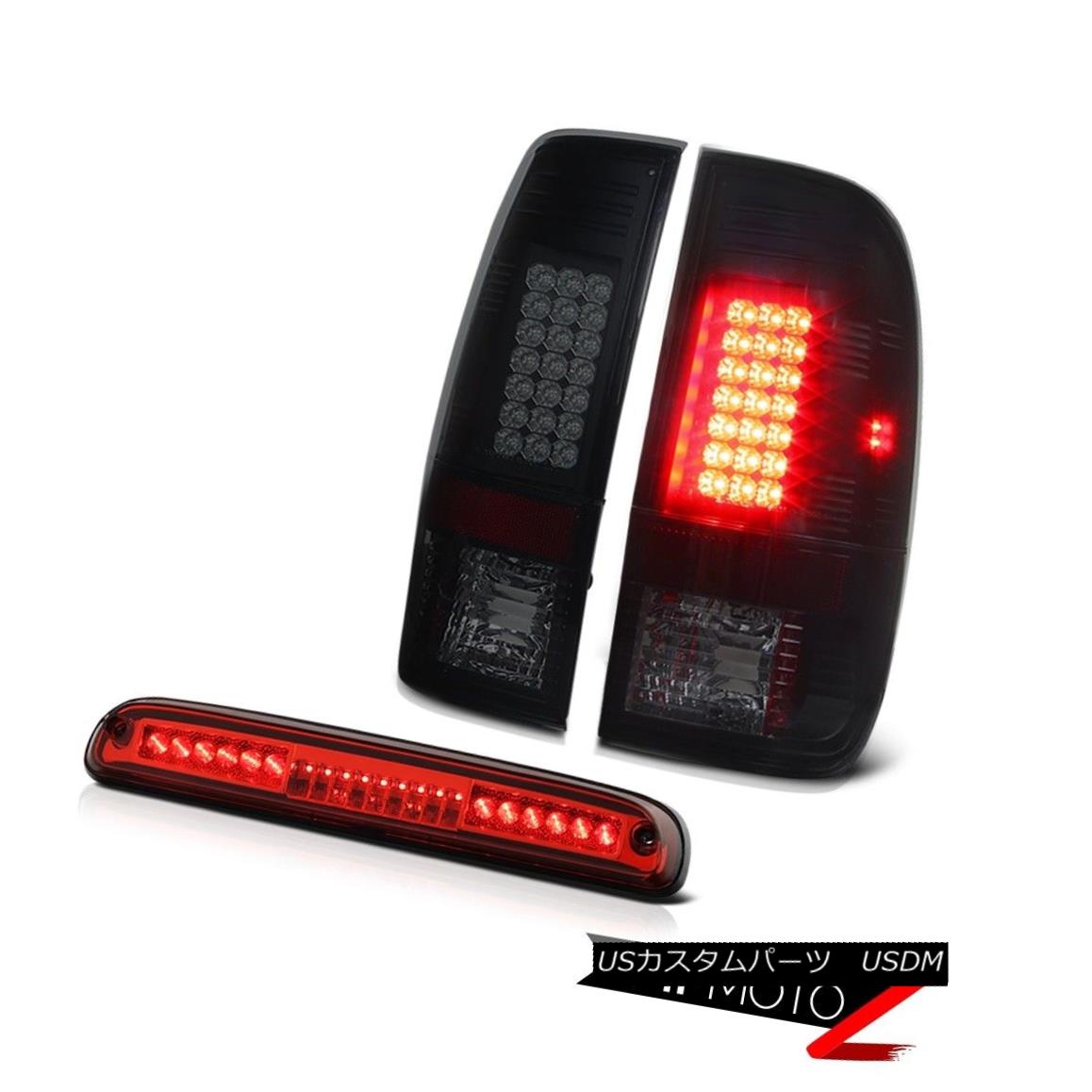 テールライト 99-04 F350 Turbo Diesel Driving Sinister Black LED Third Brake Lamps Third Red 99-04 F350ターボディーゼルドライビングサニスターブラックLED第3ブレーキランプ第3レッド 【並行輸入品】