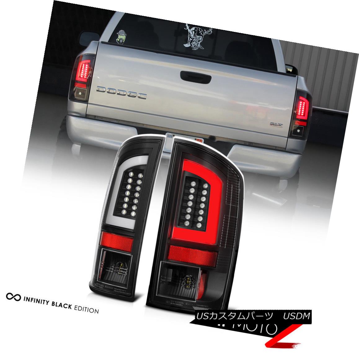 テールライト 02-06 Dodge Ram Black Housing Clear Lens LED Bar Brake Signal Lamp Tail Light 02-06ダッジラムブラックハウジングクリアレンズLEDバーブレーキ信号ランプテールライト 【並行輸入品】