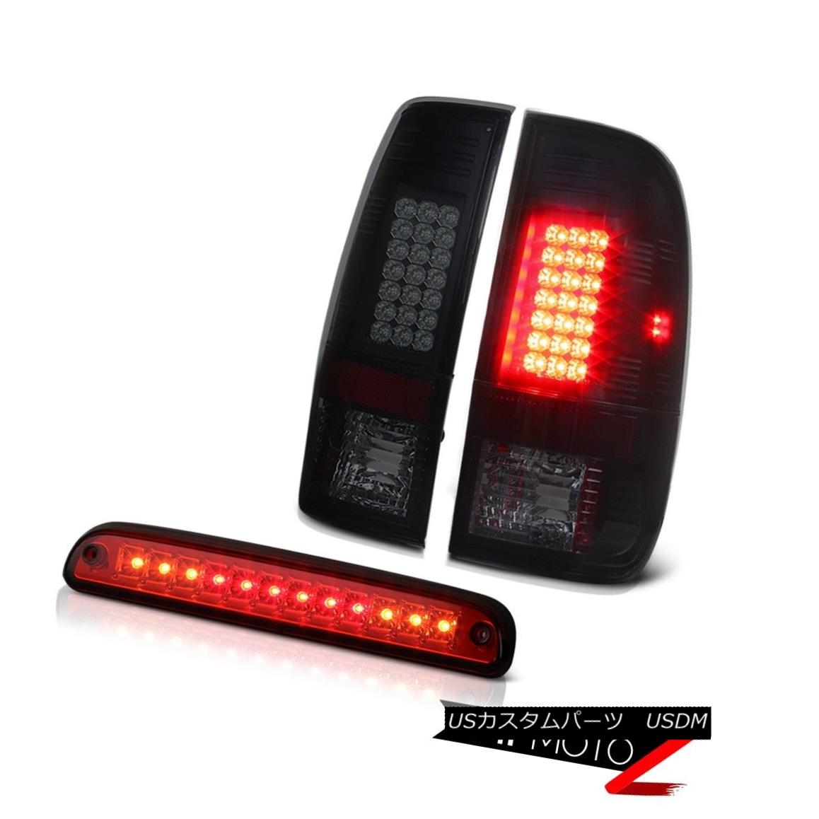 テールライト 99-04 F250 7.3L Smoke LED Sinister Black Tail Light Lamps Roof Third Brake Red 99-04 F250 7.3L煙LED灰色のテールライトランプ屋根の第3ブレーキ赤 【並行輸入品】