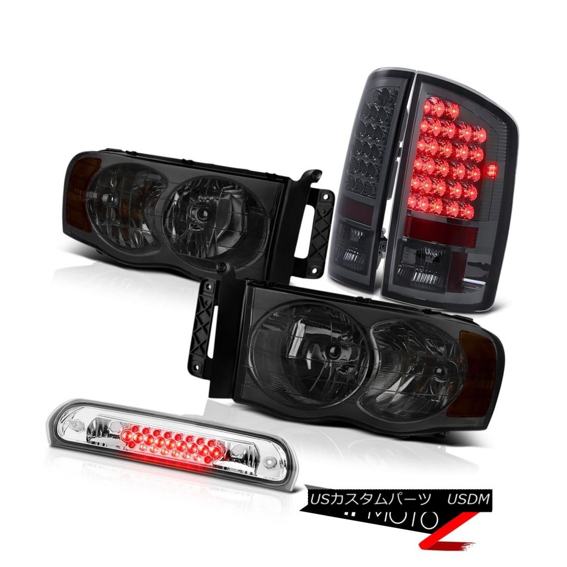 テールライト Darkest Tinted Smoke Headlamps Tail Lights LED High Brake Cargo 02-05 Ram WS 最も暗い色付きの煙ヘッドランプテールライトLEDハイブレーキ貨物02-05 Ram WS 【並行輸入品】