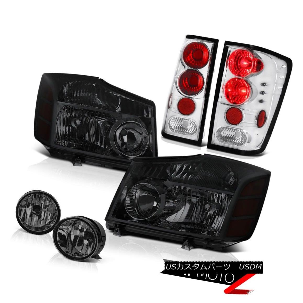 テールライト For 2004-2015 Titan S PAIR Smoke Headlight Clear Tail Brake Lamp Dark Bumper Fog 2004年?2015年Titan S PAIRスモークヘッドライトクリアテールブレーキランプダークバンパーフォグ 【並行輸入品】