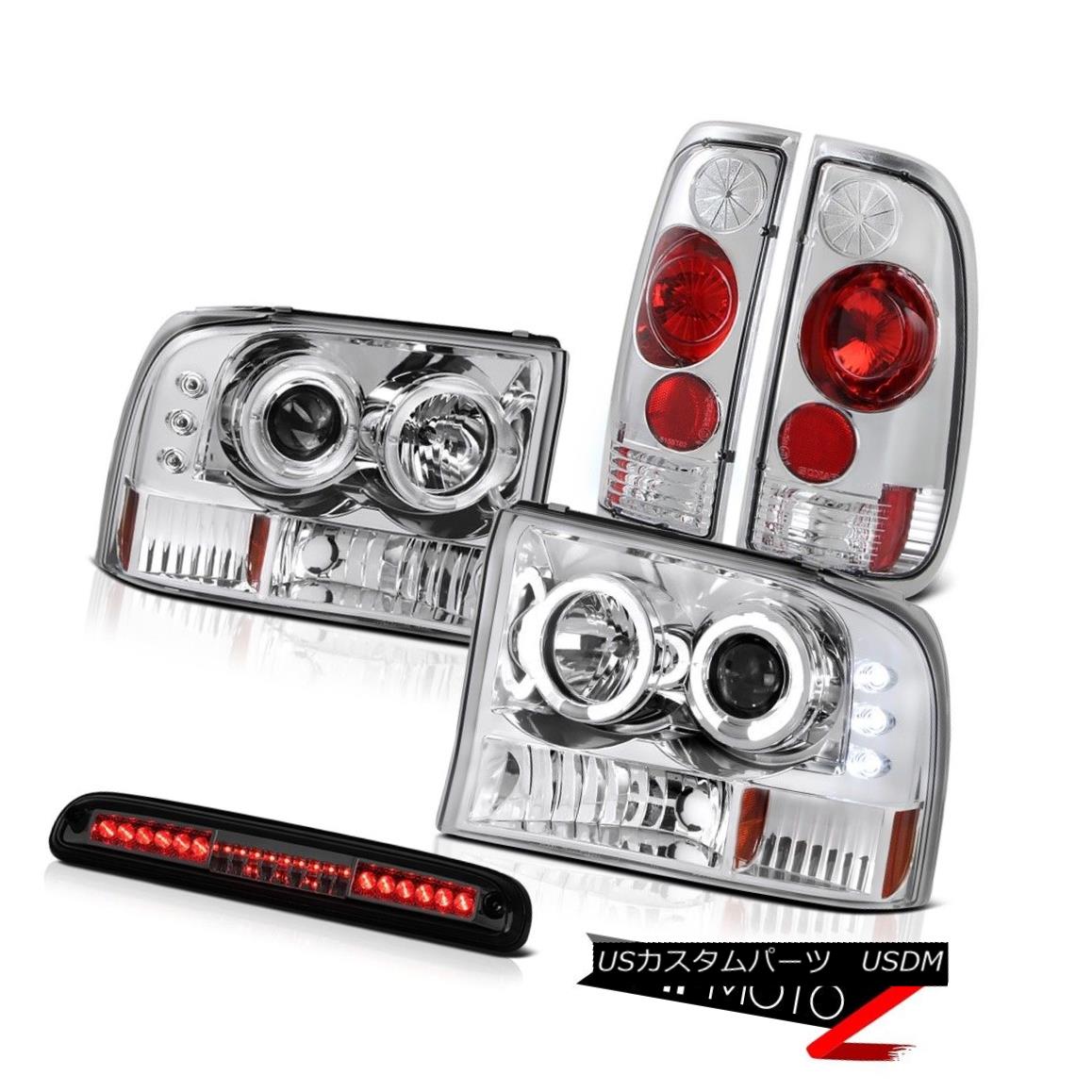 テールライト 1999-2004 F350 Turbo Diesel Euro Halo LED Headlights Rear Tail Third Brake Cargo 1999-2004 F350ターボディーゼルユーロHalo LEDヘッドライトリアテール第3ブレーキ貨物 【並行輸入品】