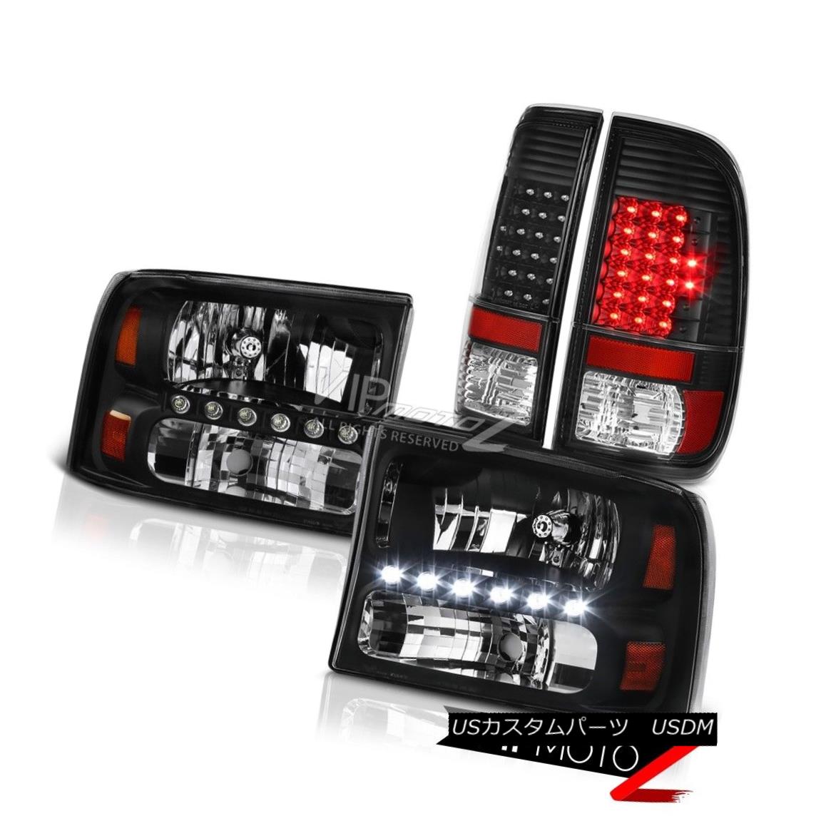 テールライト Pair Black Factory Style Headlamps Signal Tail Lights 99-04 F250 Harley Davidson ペアブラックファクトリースタイルヘッドランプ信号テールライト99-04 F250ハーレーダビッドソン 【並行輸入品】 59,334円