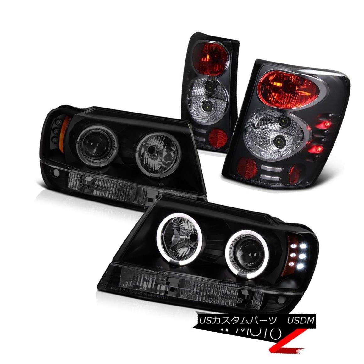 テールライト 99-04 Jeep Grand Cherokee Columbia Black Smoke Halo Headlight LED Bulb Tail Lamp 99-04ジープグランドチェロキーコロンビアブラックスモークヘイローヘッドライトLEDバルブテールランプ 【並行輸入品】 57,420円