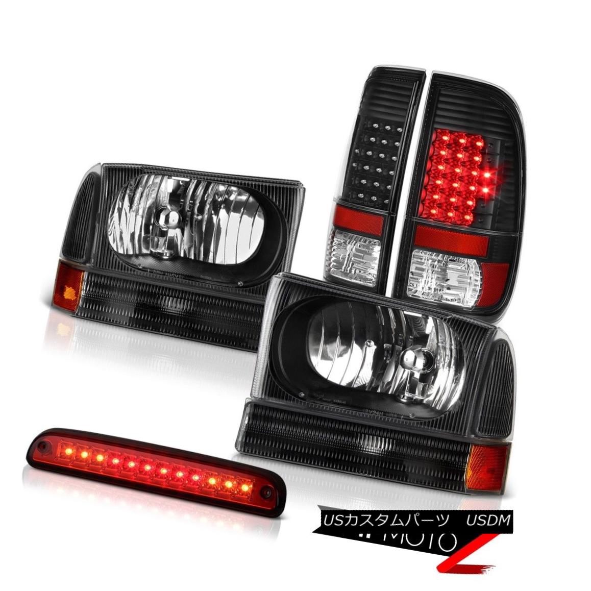 テールライト 99 00 01 02 03 04 F350 7.3L Inky Black Headlights LED Taillights High Stop Red 99 00 01 02 03 04 F350 7.3L Inky BlackヘッドライトLEDテールライトハイストップレッド 【並行輸入品】