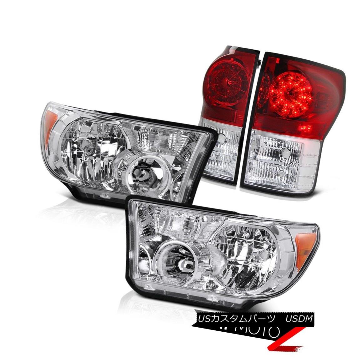 テールライト 07-13 Tundra Truck Crystal Clear L+R Headlight Lamp+Factory Style LED Tail Light 07-13トンドラトラッククリスタルクリアL + Rヘッドライトランプ+ファクトリースタイルLEDテールライト 【並行輸入品】