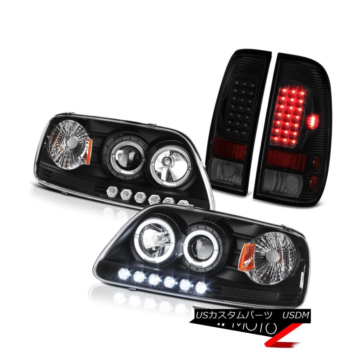 テールライト 97-03 F150 Harley Davidson Darkest Smoke Tail Brake Lights Projector Headlamps 97-03 F150ハーレーダビッドソン暗い煙テールブレーキライトプロジェクターヘッドランプ 【並行輸入品】