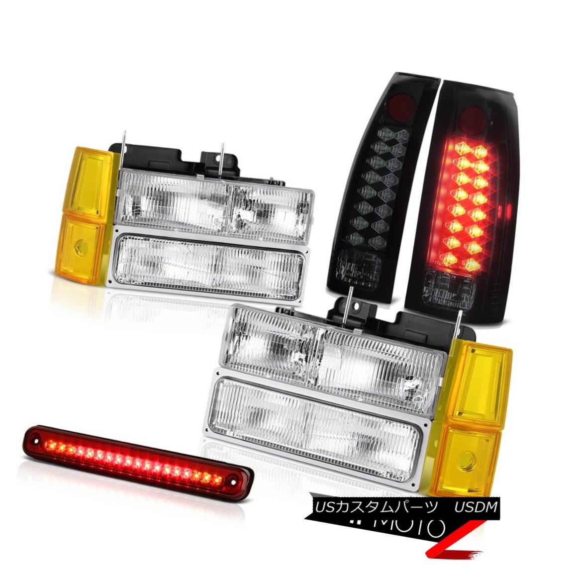 テールライト 94-98 Sierra 3500 Clear Chrome Headlights Bumper 3RD Brake Lamp Taillights LED 94-98シエラ3500クリアクロームヘッドライトバンパー3RDブレーキランプテールライトLED 【並行輸入品】