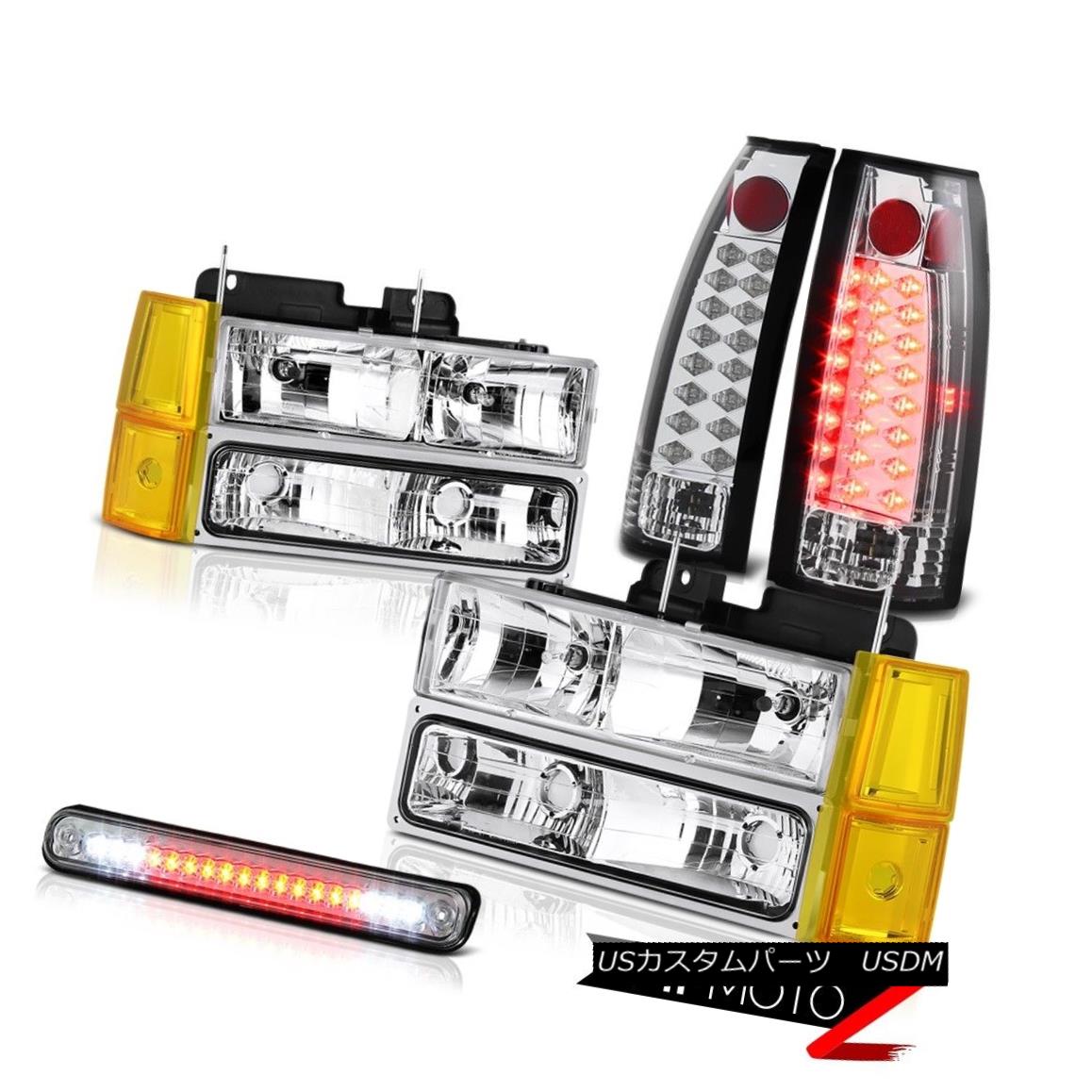 テールライト 94-98 Sierra 3500 Crystal Clear Headlamps Bumper 3RD Brake Light Tail Lamps LED 94-98シエラ3500クリスタルクリアヘッドランプバンパー3RDブレーキライトテールランプLED 【並行輸入品】
