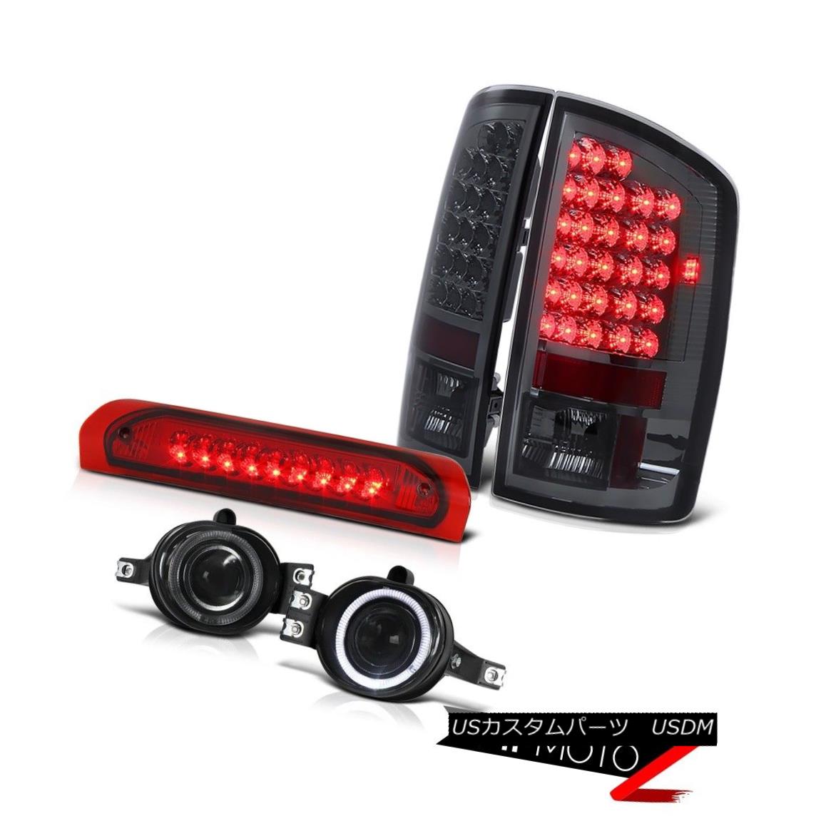 テールライト Smoke LED Tail Light+3rd Brake+Smoke Halo Projector Fog Lamp 02-06 Dodge RAM V8 スモークLEDテールライト+第3ブレーキ+スモークハロープロジェクターフォグランプ02-06 Dodge RAM V8 【並行輸入品】