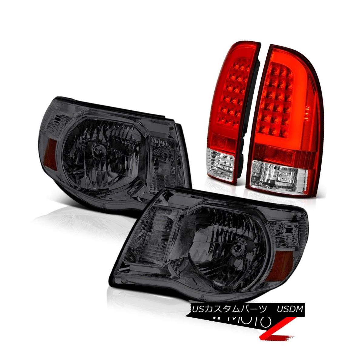 テールライト 05-11 Toyota Tacoma Red Fiber Optic Rear Phantom Smoke Factory Style Head Lamps 05-11トヨタタコマレッドファイバーリアファントムスモーク工場スタイルヘッドランプ 【並行輸入品】