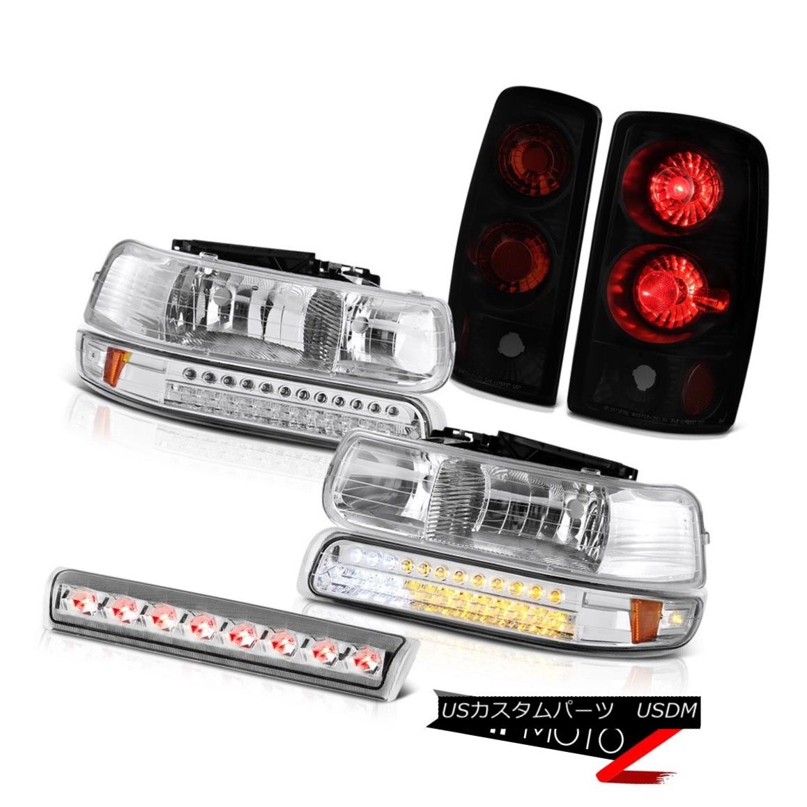 テールライト 00-06 Tahoe Z71 Crystal Headlights Smoke Black Tail Lamps Euro Third Brake LED 00-06タホZ71クリスタルヘッドライトスモークブラックテールランプユーロサードブレーキLED 【並行輸入品】