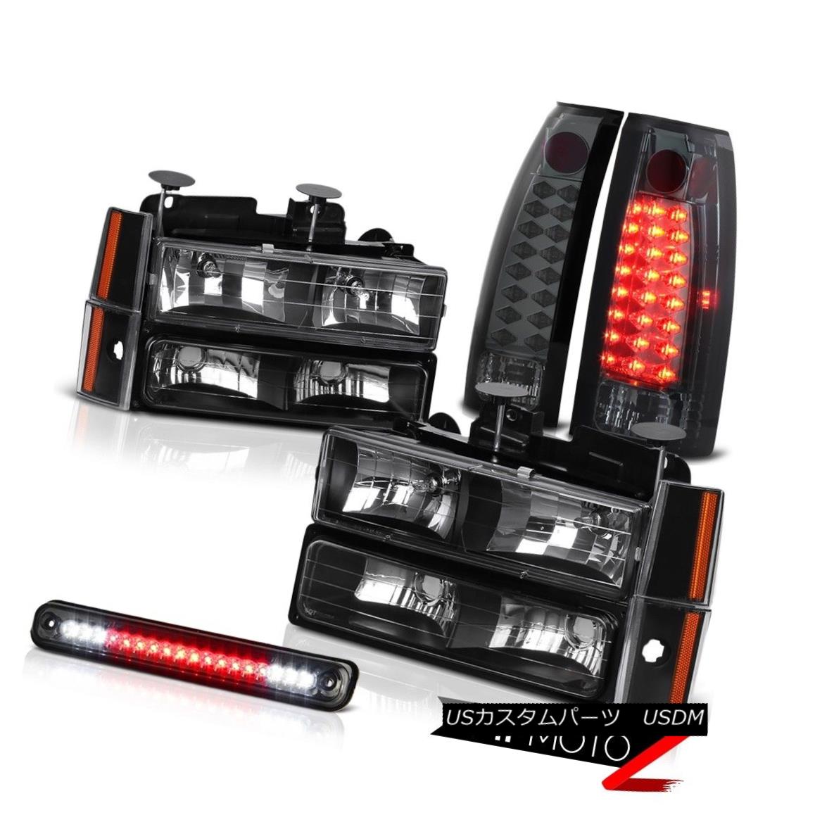 テールライト 1988-1993 Chevy CK 1500 2500 Smoke 3RD Brake+Tail Light+Black Head Lamps Lights 1988-1993 Chevy CK 1500 2500スモーク3RDブレーキ+テールライト+ブラックヘッドランプ 【並行輸入品】