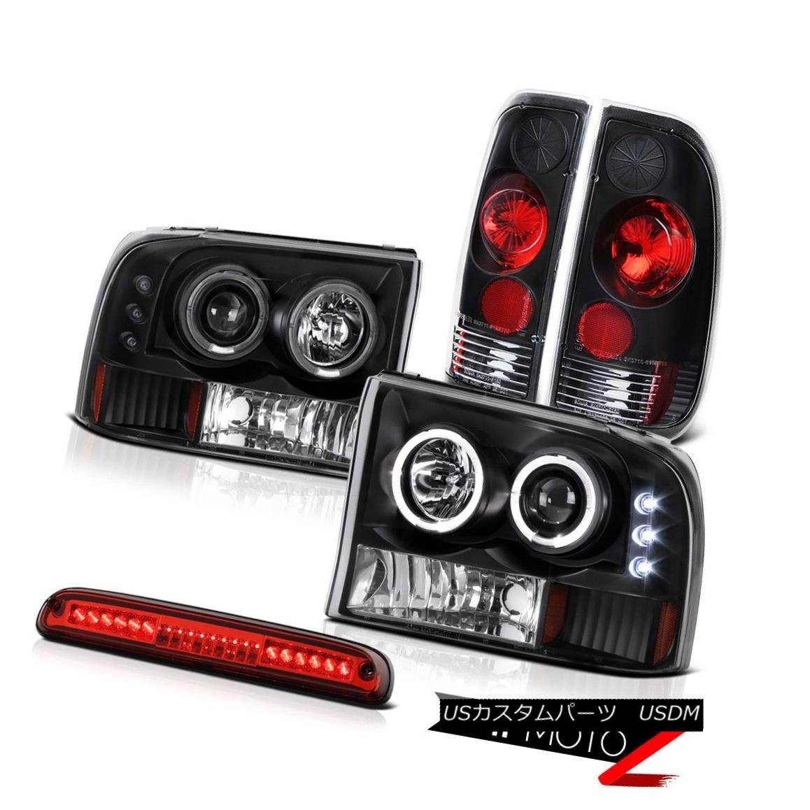 テールライト Black Headlight Smd Halo Tail Brake Lights High Stop Led Red 1999 04 F350 7 3l ブラックヘッドライトsmdハローテールブレーキライトハイストップled赤1999 04 F350 7 3l Centralelectricals Com