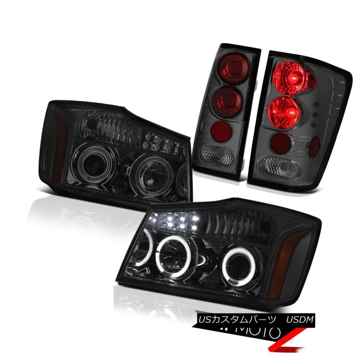 テールライト For 2004-2015 Titan SL Projector Smoke LED Bulb Headlight Tinted Tail Light Lamp 2004年?2015年Titan SLプロジェクター煙LED電球ヘッドライト着色テールライトランプ 【並行輸入品】