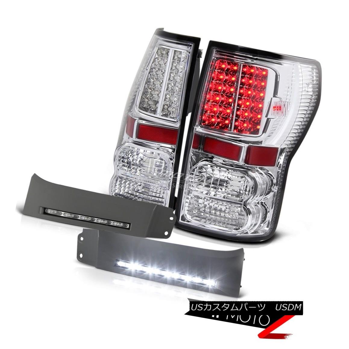 テールライト 07-13 Tundra Truck CREWMAX Cab LED Taillight Taillamps Chrome Wiring+LED Fog 07-13 Tundra TruckクルーワックスキャブLEDテールライトテールランプクローム配線+ LEDフォグ 【並行輸入品】