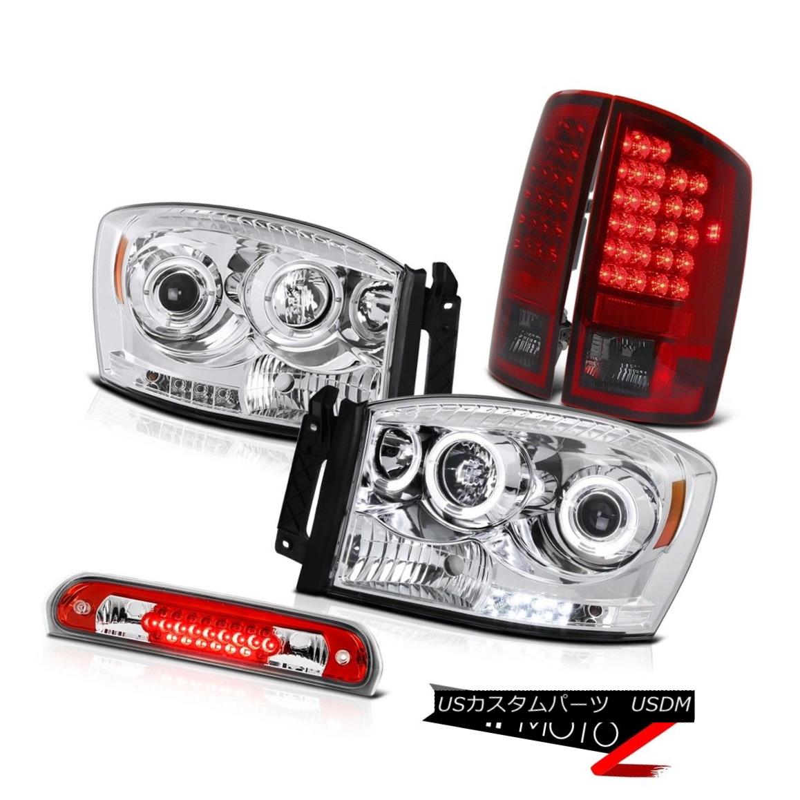 テールライト Chrome LED Headlights Cherry Red Tail Lights 3rd Brake 2007-2008 Dodge Ram 3500 クロームLEDヘッドライトチェリーレッドテールライト3rdブレーキ2007-2008ドッジラム3500 【並行輸入品】