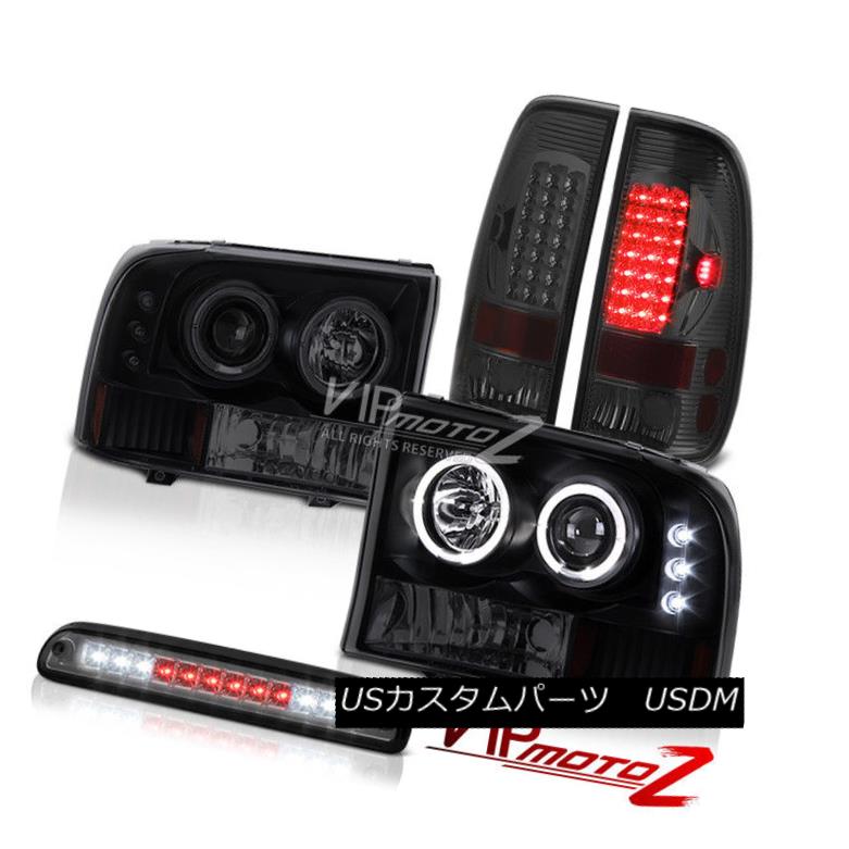 テールライト Angel Eye CCFL Headlights LED Smoke Glass Third Brake Tail Light 99-04 F350 7.3L エンジェルアイCCFLヘッドライトLED煙ガラス第3ブレーキテールライト99-04 F350 7.3L 【並行輸入品】