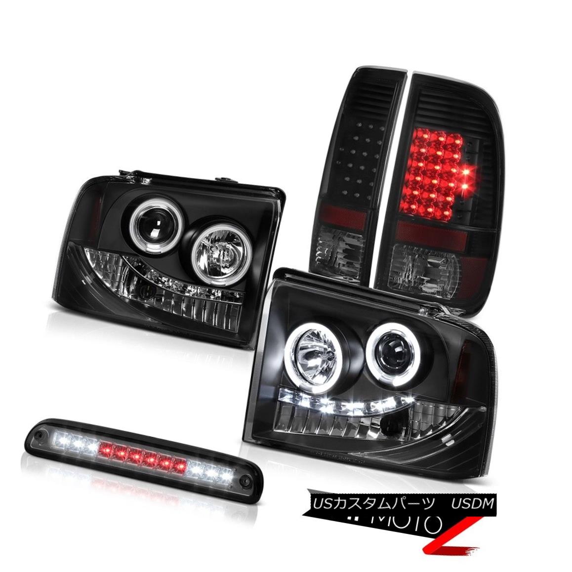 テールライト 2005-2007 F450 F550 Black CCFL Halo Rim Headlights LED Taillights High Stop 2005-2007 F450 F550ブラックCCFLハローリムヘッドライトLEDテールライトハイストップ 【並行輸入品】