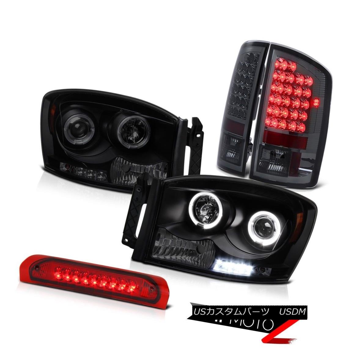 テールライト Halo Rim Headlight Smoke LED Brake Lamp Roof Red Ram Hemi 1500 5.7L WS 2007 2008 Halo RimヘッドライトスモークLEDブレーキランプRoof Red Ram Hemi 1500 5.7L WS 2007 2008 【並行輸入品】