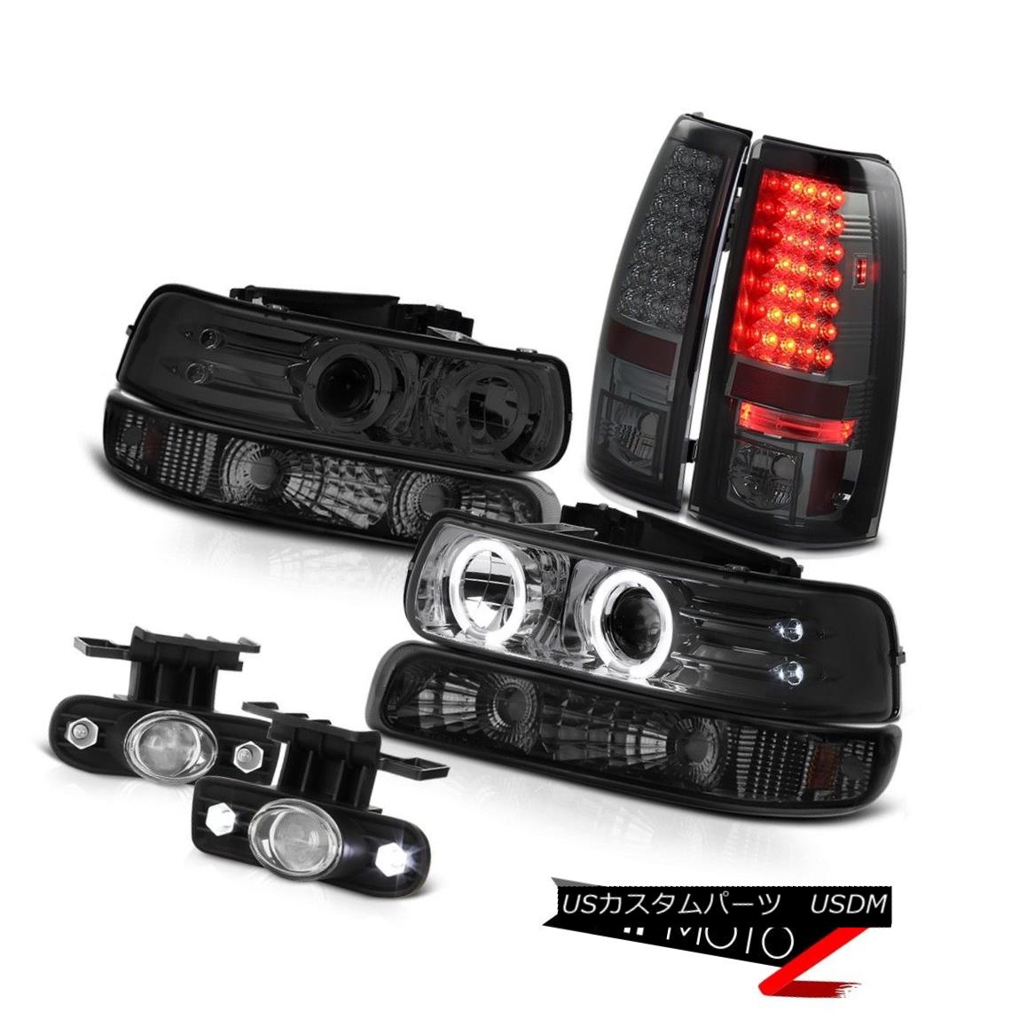 テールライト Smoke Halo Headlights Parking Tail Lights Projector Euro Fog 1999-2002 Silverado スモークハローヘッドライトパーキングテールライトプロジェクターユーロフォグ1999-2002 Silverado 【並行輸入品】