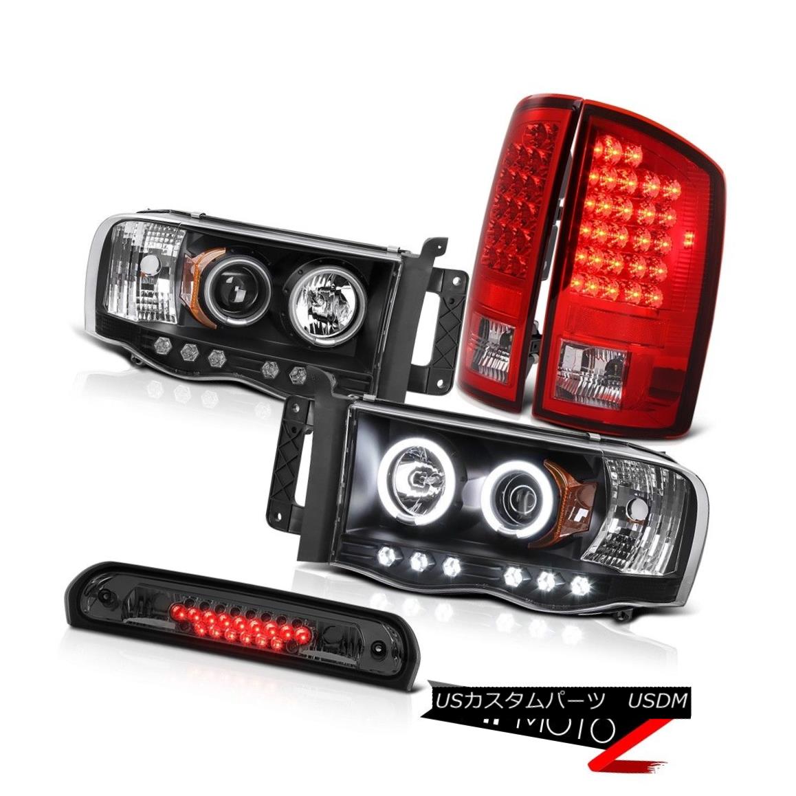 テールライト Black CCFL Ring Headlights LH+RH Brake Lights Smoke Third 02 03 04 05 Dodge Ram ブラックCCFLリングヘッドライトLH + RHブレーキライトSmoke Third 02 03 04 05 Dodge Ram 【並行輸入品】