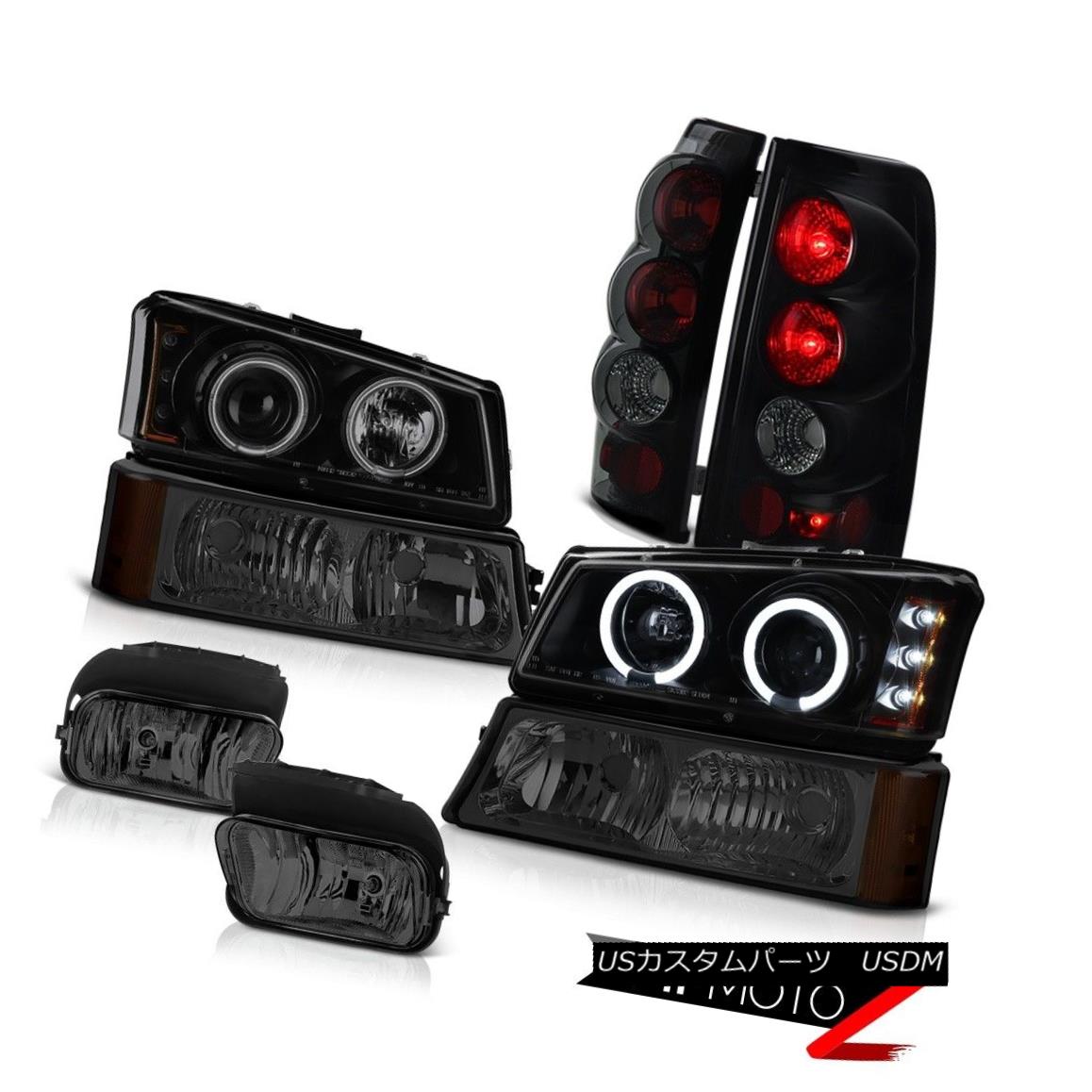 テールライト 05 06 Silverado Black AngelEye Headlamp Signal Brake Tail Light Driving Foglight 05 06 Silverado Black AngelEyeヘッドランプ信号ブレーキテールライトドライビングフォグライト 【並行輸入品】
