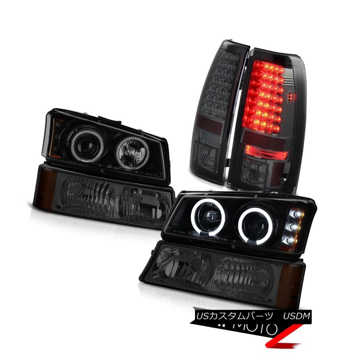 テールライト Sinister Black CCFL Halo Headlight Dark LED Tail Lamp 03 04 05 06 Silverado 1500 シニスターブラックCCFLハローヘッドライトダークLEDテールランプ03 04 05 06シルバラード1500 【並行輸入品】