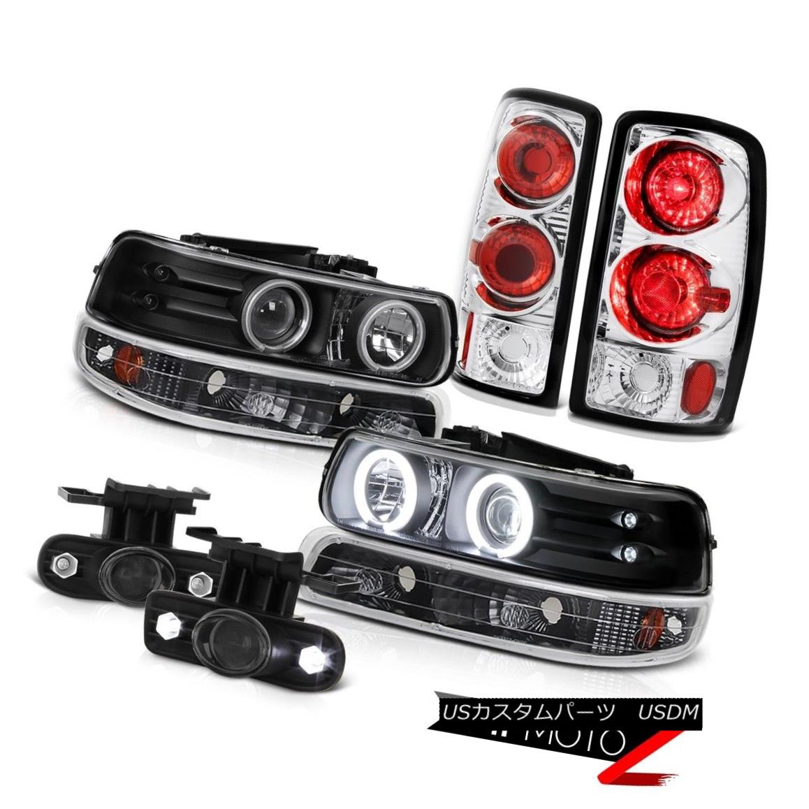 テールライト 00-06 Suburban 6.0L CCFL Halo Black Headlights Tail Lights Projector Tinted Fog 00-06郊外用6.0L CCFLハローブラックヘッドライトテールライトプロジェクター淡い霧 【並行輸入品】
